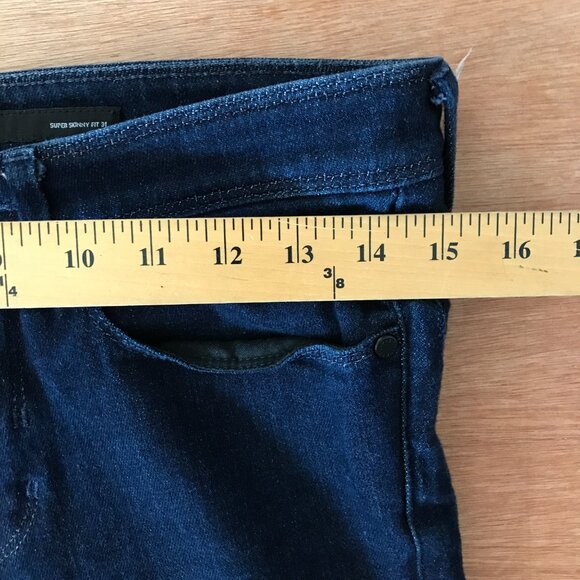 Black Barrett Neil Barrett Super Skinny Fit Jeans Men 31x29 Blue Mid Rise Preppy - Picture 10 of 12